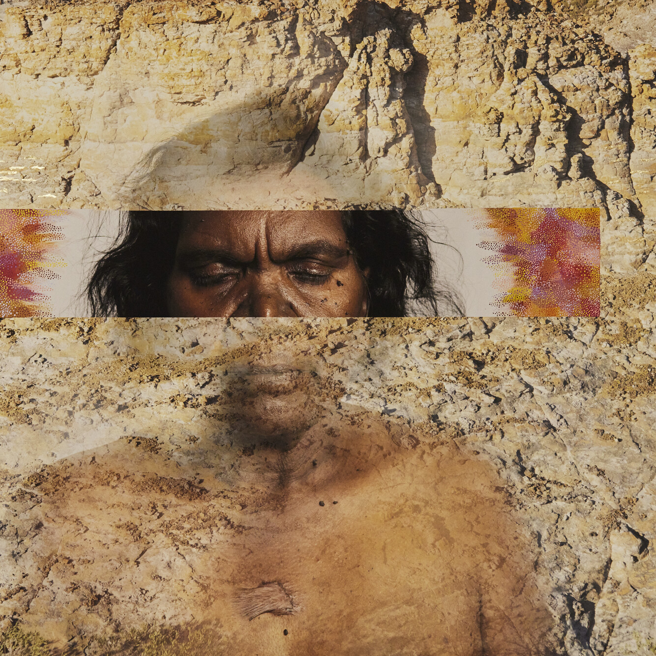 Image © Nuriah Jadai, 'I Am Tired', 2022 Pigment ink print on archival cotton rag, acrylic paint & gold leaf 130 cm x 90 cm Ed. 1/1